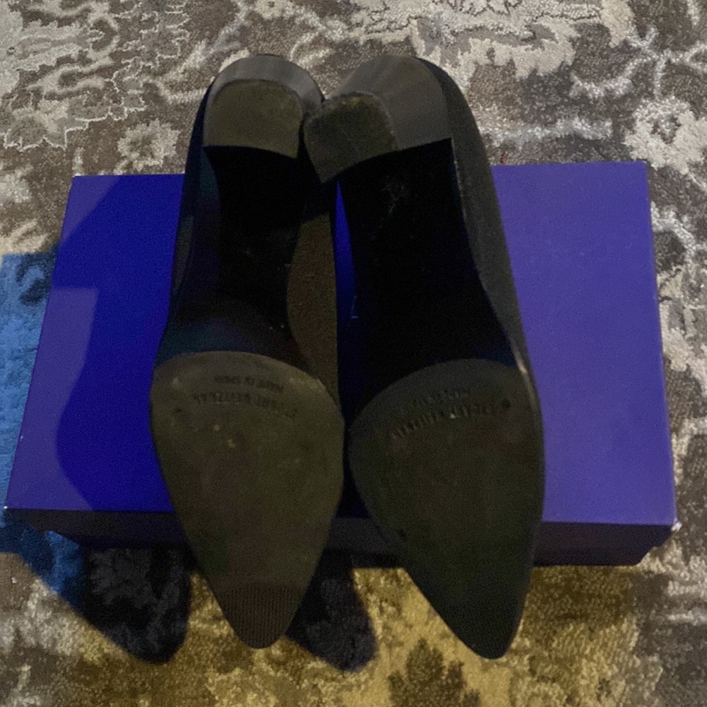 Stuart Weitzman Black Elasticized Fabric Shoe Boo… - image 4